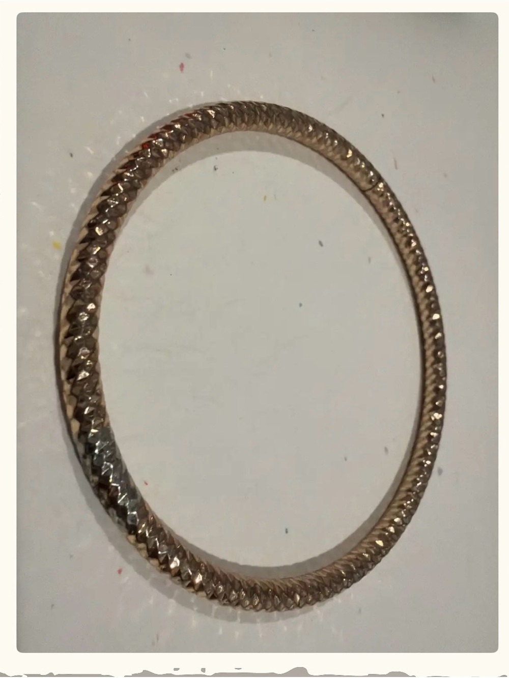 Classic Textured Gold-Tone Women's Bangle Bracelet